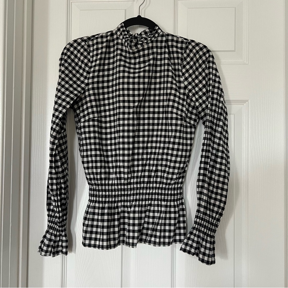 H&M Monochrome Checkered Blouse
